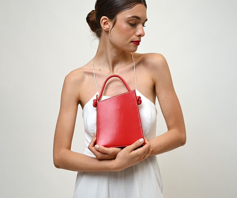 sac en cuir rouge mini dreamy lamaro maroquinerie de luxe